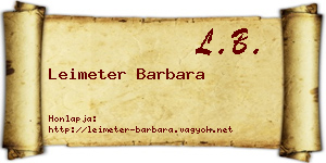 Leimeter Barbara névjegykártya